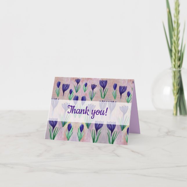 Crocus-Blume Dankeskarte (Vorderseite)