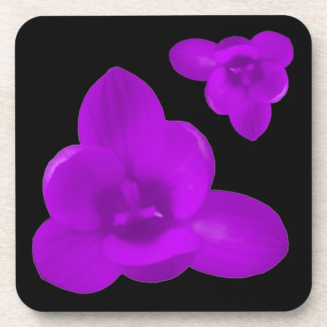 Crocus Blume Lila Cork Untersetzer (Vorderseite)