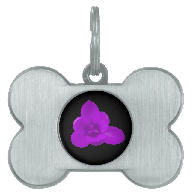 Crocus Blume Lila Pet Tag Tiermarke (Vorderseite)