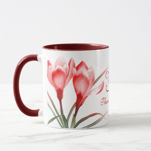 Crocus fine art "Phantastisch friend" red pink Tas Tasse (Links)