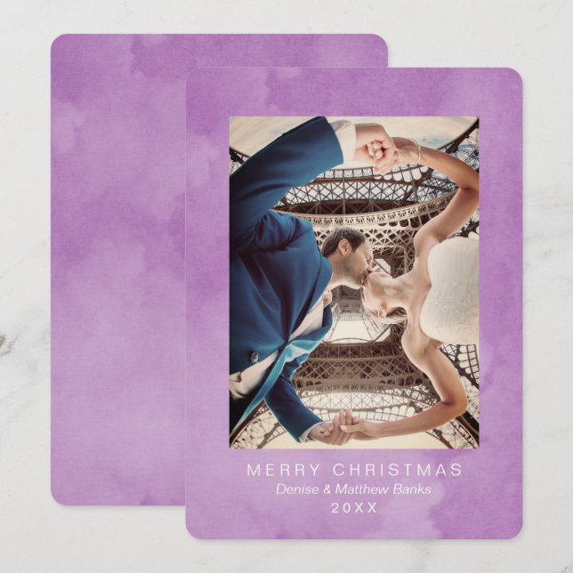 Crocus Petal Moderne Weihnachtskarte Einladung (Vorne/Hinten)