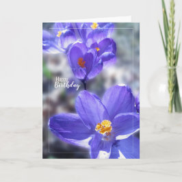 Crocus Purple Blumen Happy Birthday Karte