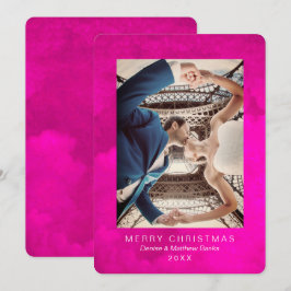 Crocus rosa Pfauenweihnachtskarte Einladung