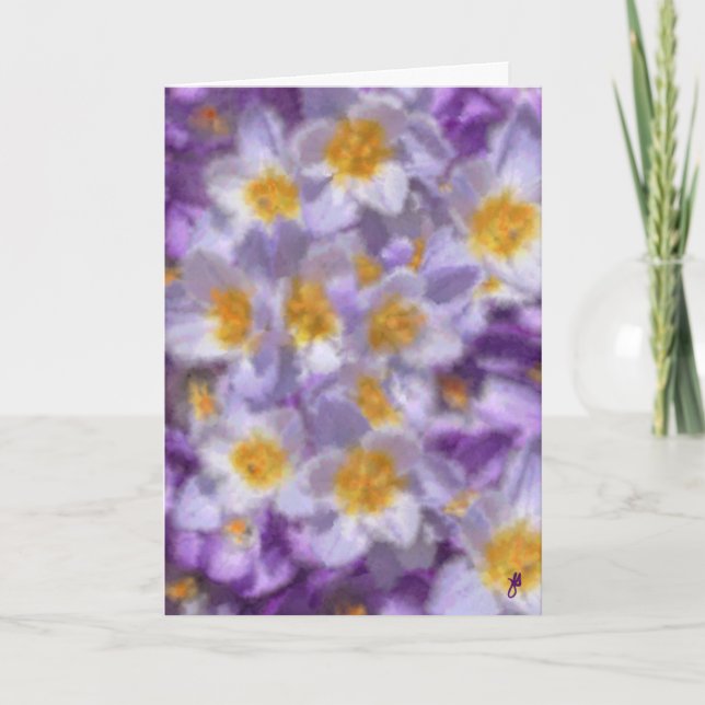 Crocus Watercolor Einladung (Vorderseite)