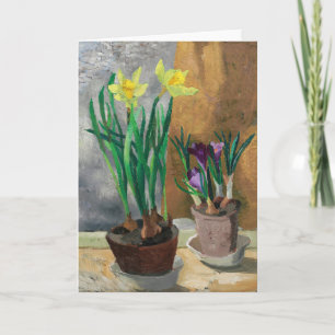 Crocuses and Daffodis in Pots   Christopher Wood Karte