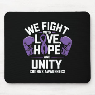 Crohns Awareness Liebe Hope Unity Lila Ribbon Box Mousepad