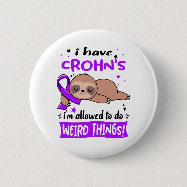 Crohn's Awareness Month Ribbon Geschenke Button (Vorderseite)