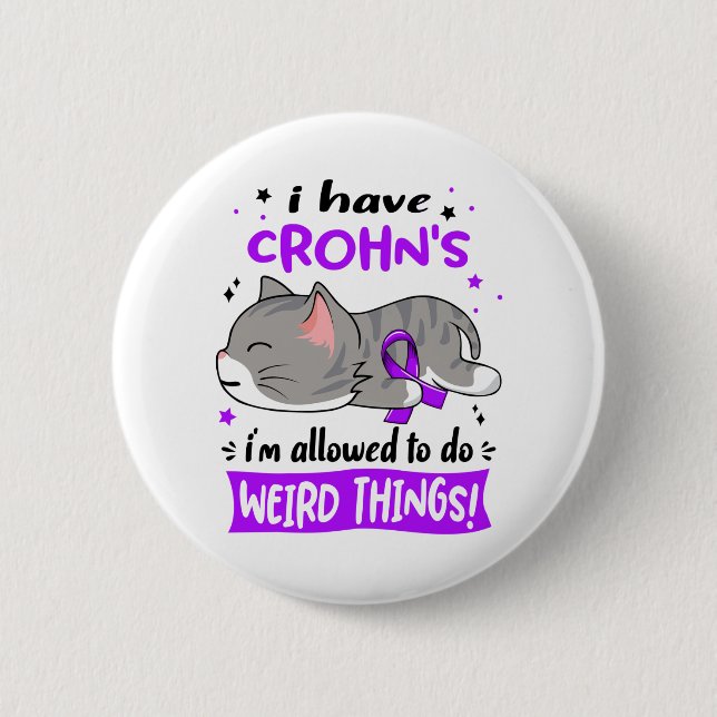 Crohn's Awareness Month Ribbon Geschenke Button (Vorderseite)