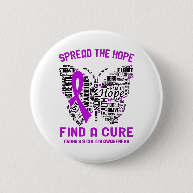 Crohn's & Colitis Awareness Month Ribbon Geschenke Button (Vorderseite)