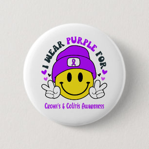 Crohn's & Colitis Awareness Ribbon Support Geschen Button