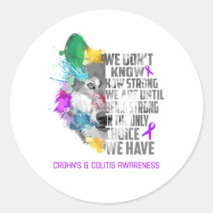 Crohn's & Colitis Awareness Ribbon Support Geschen Runder Aufkleber