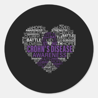 Crohn's Disease Awareness Fight Hope Support Stron Runder Aufkleber