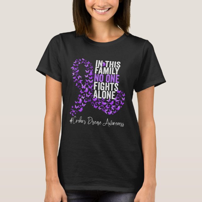 Crohn's Disease Awareness Month Purple Ribbon T-Shirt (Vorderseite)