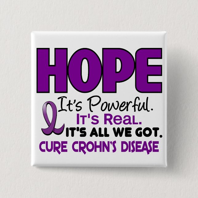 Crohns Krankheit HOFFNUNG 1 Button (Vorderseite)