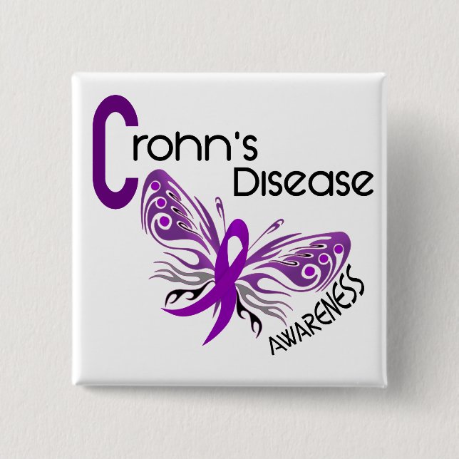 Crohns Krankheit SCHMETTERLING 3 Button (Vorderseite)