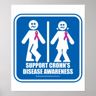 Crohns Krankheitrestroom-Zeichen Poster