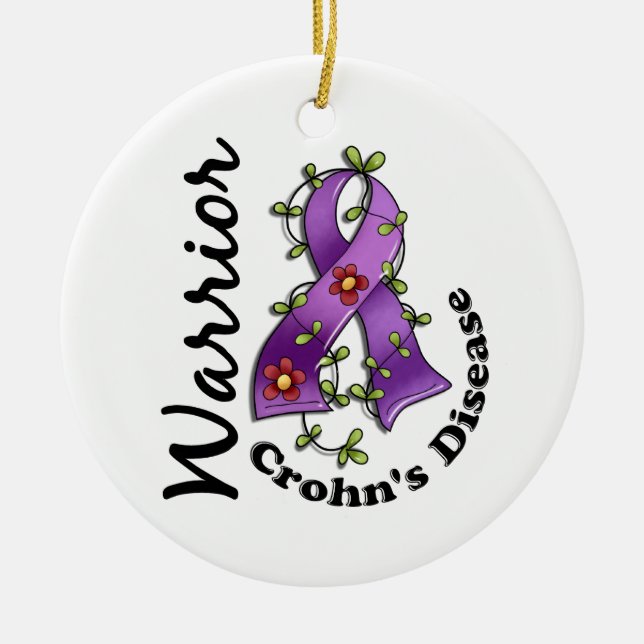 Crohns Krankheits-Krieger 15 Keramikornament (Vorne)