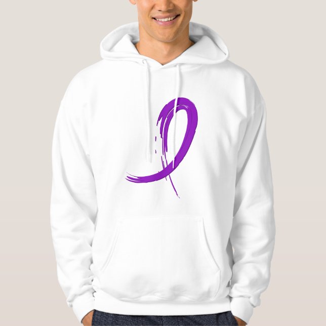 Crohns Krankheits-lila Band A4 Hoodie (Vorderseite)
