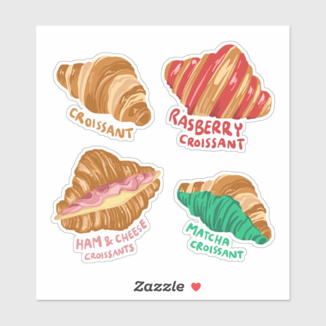 Croissant Aufkleber (Blatt)