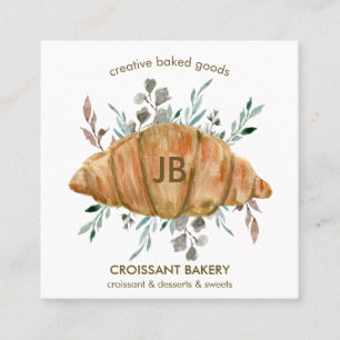 Croissant Baked Goods boulangerie Quadratische Visitenkarte