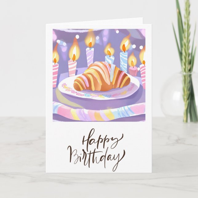 Croissant Birthday Card Dankeskarte (Vorderseite)