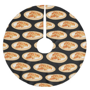 Croissant-Cartoon-Abbildung Polyester Weihnachtsbaumdecke