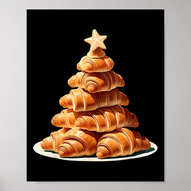 Croissant Christmas Tree Poster (Vorne)