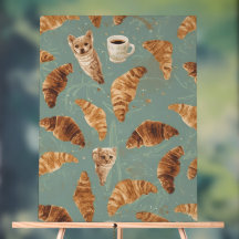 Croissant-Crawl-Katzen, Kaffee und französisches B