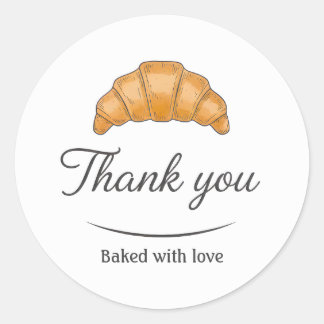 Croissant-Creme-Backen-Danke-Aufkleber Runder Aufkleber