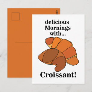 Croissant Frühstücksessen Postkarte