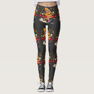 Croissant-Läufer-Cartoon-Finishline-Sprint Leggings