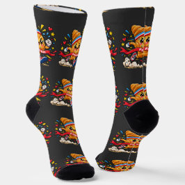 Croissant-Läufer-Cartoon-Finishline-Sprint Socken