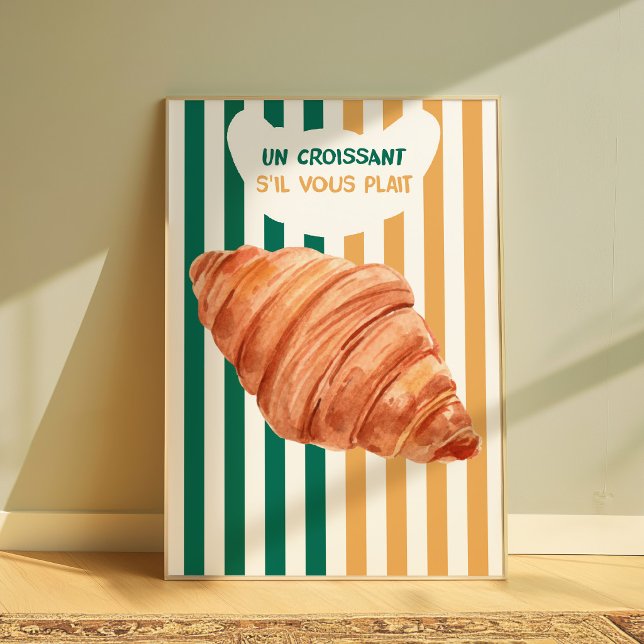 Croissant Poster French Bakery Kitchen Wall Art (Von Creator hochgeladen)