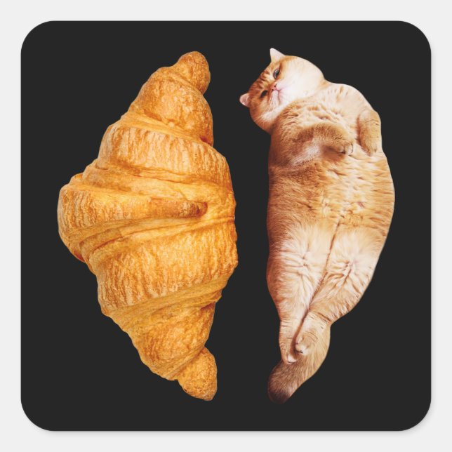 Croissant Quadratischer Aufkleber (Vorderseite)