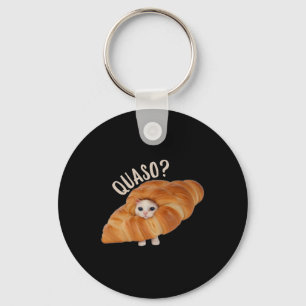 Croissant Quasocat Meme für Frauen Vintage Croissa Schlüsselanhänger