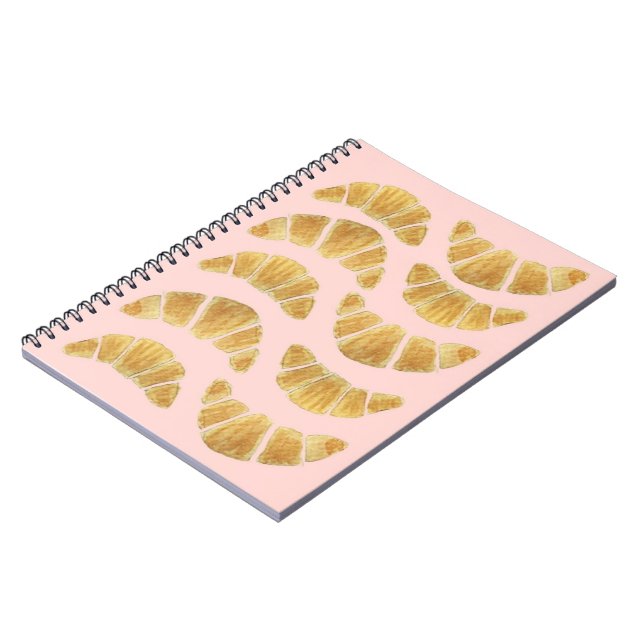Croissant Rose Aquarell  Notizblock (Linke Seite)