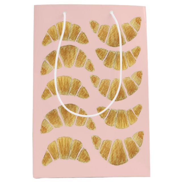 Croissant Rose Geschenktasche Mittlere Geschenktüte (Vorderseite)