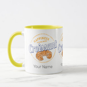 Croissant Snack Vintag France Retro Frühstück Tasse