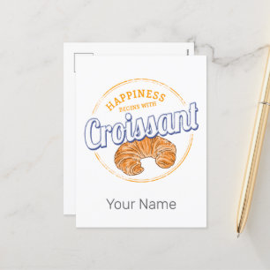 Croissant-Snack Vintage Frankreich Retro Frühstück Feiertagspostkarte