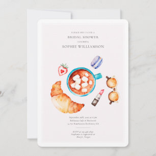 Croissant und Coffee Brautparty Einladung