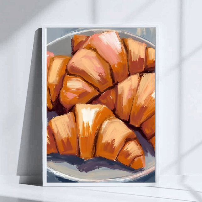 Croissants Fresh Bakery Watercolor Painting Poster (Von Creator hochgeladen)