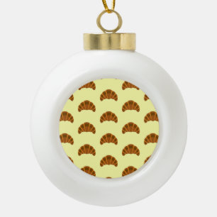 Croissants Liebhaber Hellgelb Frankreich Französis Keramik Kugel-Ornament