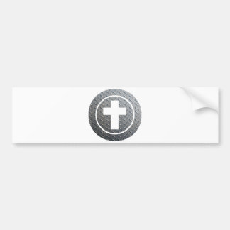 Croix dans cercle Métal Autoaufkleber