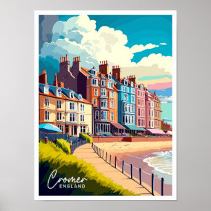 Cromer England Travel Vintag Illustration Poster