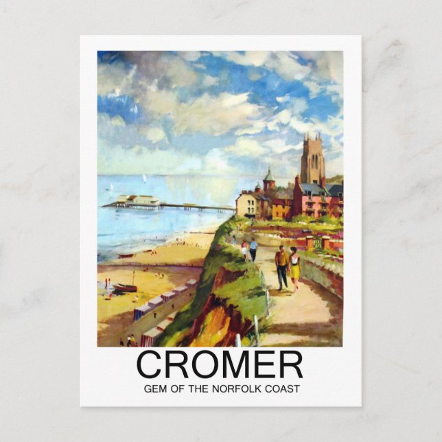 Cromer, Gem von Norfolk, England, Reisen Postkarte (Vorderseite)