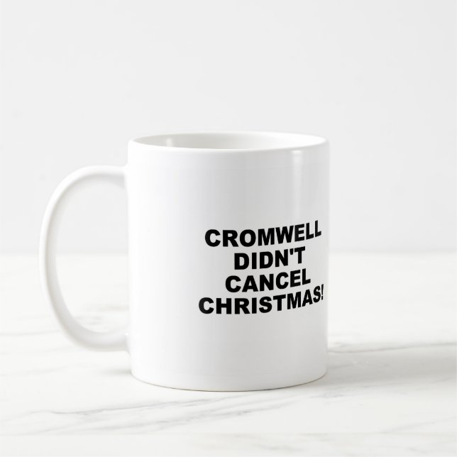 Cromwell und die Weihnachtszeit-Tasse Kaffeetasse (Links)