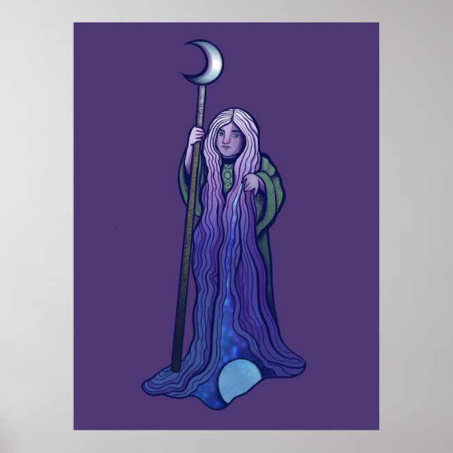 Crone Moon Goddess Pagan Art Wiccan Poster (Vorne)