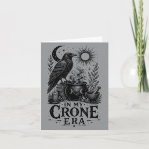 Crone Vibes Hexen-Rabe Kessel Goth Zauberin Karte