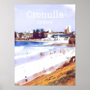 Cronulla Sydney Beach Summer travel print Poster