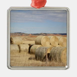 Crook County, Hay Bales Silbernes Ornament